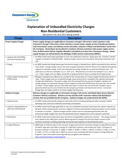 Explanation of Unbundled Electricity Charges Non