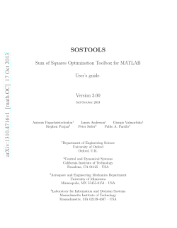 SOSTOOLS Version 3.00 Sum of Squares Optimization Toolbox for