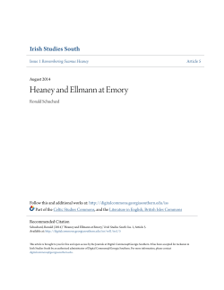 Heaney and Ellmann at Emory - Digital Commons@Georgia Southern