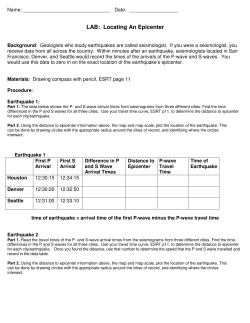 LAB: Locating An Epicenter