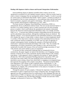 Dealing with Japanese relatives clauses and beyond