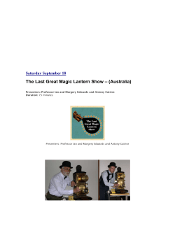 The Last Great Magic Lantern Show &ndash; (Australia)