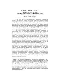 BUREAUCRATIC AGENCY: ADMINISTERING THE