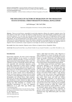 THE INFLUENCE OF FACTORS OF MIGRATION ON THE