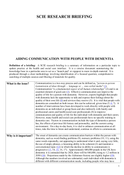 AIDING COMMUNICATION WITH PEOPLE WITH DEMENTIA