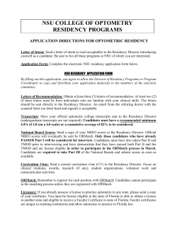 Application Process - NSU College of Optometry