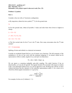 2016 Ch112 &ndash; problem set 5 Due: Thursday, Nov. 7