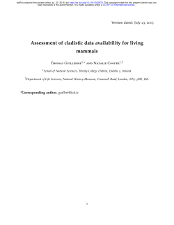 Assessment of cladistic data availability for living mammals