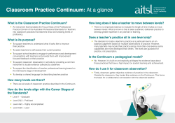 Classroom Practice Continuum: At a glance
