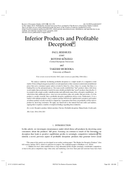 Inferior Products and Profitable Deception