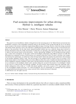 Fuel economy improvements for urban driving: Hybrid vs. intelligent