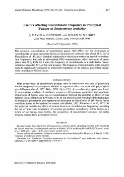 Factors Affecting Recombinant Frequency in