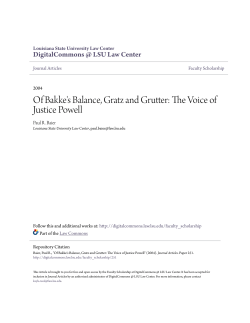 Of Bakke`s Balance, Gratz and Grutter: The Voice of Justice Powell