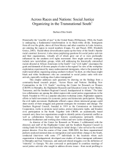 Across Races and Nations: Social Justice Organizing in the