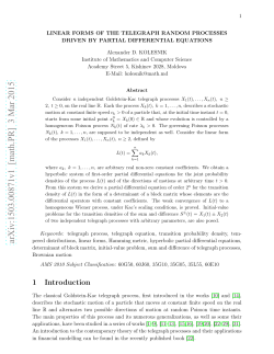 Linear forms of the telegraph random processes driven by partial