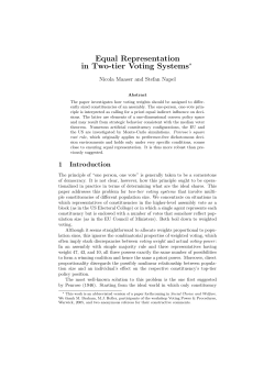 Equal Representation in Two-tier Voting Systems