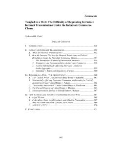 The Difficulty of Regulating Intrastate Internet Transmissions Under