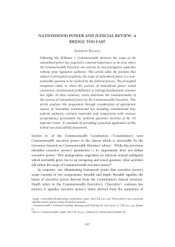 Hanna, Andrew --- "Nationhood Power and Judicial Review: A