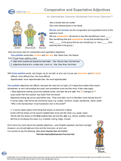 Comparative and Superlative Adjectives