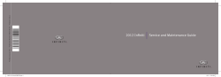 2012 Infiniti | Service and Maintenance Guide