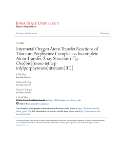 Intermetal Oxygen Atom Transfer Reactions of Titanium Porphyrins:&acirc;