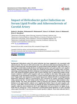 Impact of Helicobacter pylori Infection on Serum Lipid Profile and
