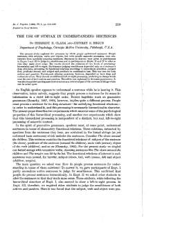 the use of syntax in understanding sentences