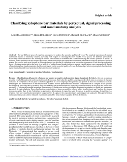 Classifying xylophone bar materials by perceptual, signal