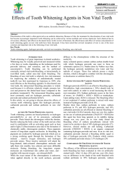 Effects of Tooth Whitening Agents in Non Vital Teeth
