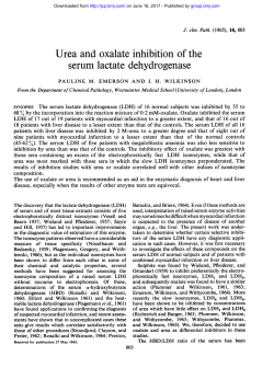 Urea and oxalate inhibition of the serum lactate dehydrogenase