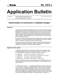AB 53/3 e, Determination of ammonium or Kjeldahl nitrogen