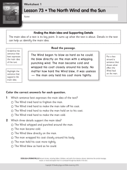 Lesson 73 &bull; The North Wind and the Sun