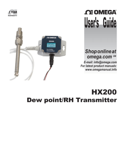Dew point/RH Transmitter User Manual