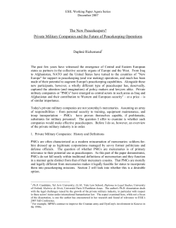 Private Military Companies and the Future of Peacekeeping