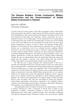 The Vietnam Builders: Private Contractors, Military Construction and