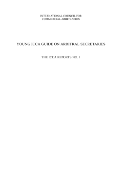 young icca guide on arbitral secretaries - PCA-CPA