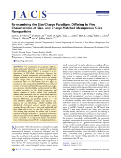 Re-examining the Size/Charge Paradigm: Differing in Vivo