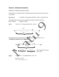 Chapter 8 &ndash; Solving Linear Equations Section 8.1 &ndash; Solve ax=b, x/a