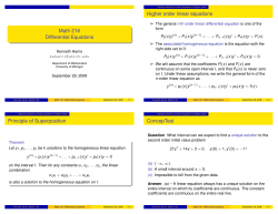 Math 216 Differential Equations