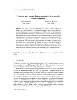 Fragment answers and double negation in strict negative concord