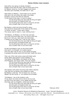 Morte d`Arthur (new version) King Arthur lay dying on bloody