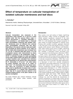 Effect of temperature on cuticular transpiration of