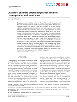 Challenges of linking chronic dehydration and fluid consumption to