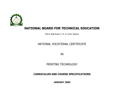 NVC in Printing Technology - National Board for Technical Education