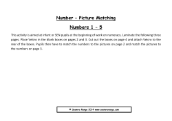 Number &ndash; Picture Matching Numbers 1 &ndash; 5