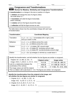 Congruence and Transformations