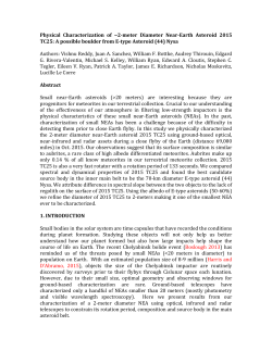 1 Physical Characterization of ~2-meter Diameter Near