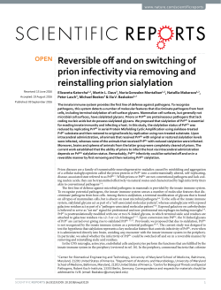 Reversible off and on switching of prion infectivity via removing and