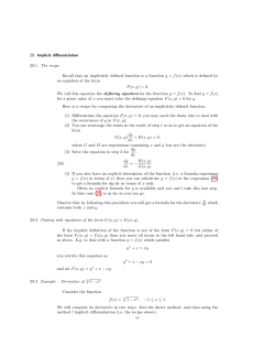 Notes and exercises on implicit derivatives