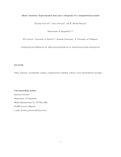 Idiom variation: Experimental data and a blueprint of a